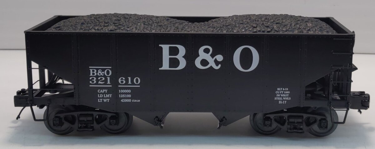 MTH 20-97269 O B&O 2-Bay Fish Belly Hopper Car w/Coal Load #321610 LN/Box