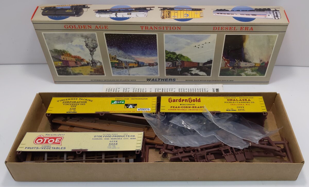Walthers 932-9092 HO Scale 40' Cannery Reefer Kit (Pack of 3) NIB