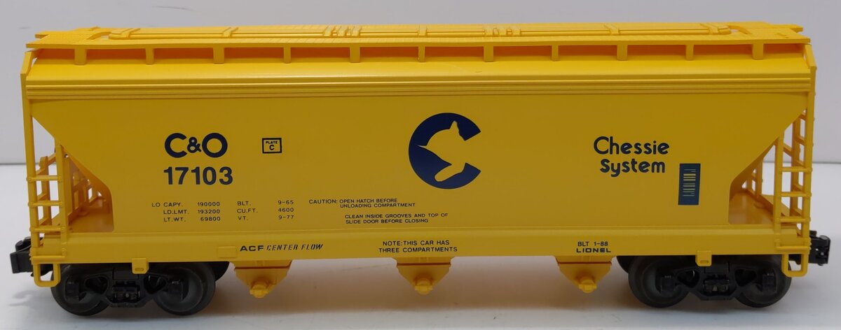 Lionel 6-17103 O Chessie System 3-Bay ACF Hopper LN/Box