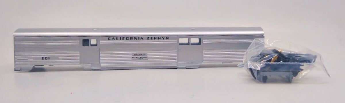 Con-Cor 0001-000746 HO California Zephyr Baggage Car w/ Corrugated Sides #801