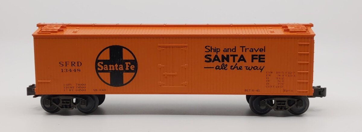 MTH 20-7803 O Gauge Santa Fe Refrigerator Car # 13448 LN/Box