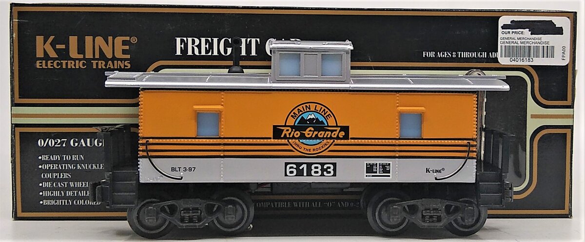 K-Line K6183 O Rio Grande Caboose LN/Box