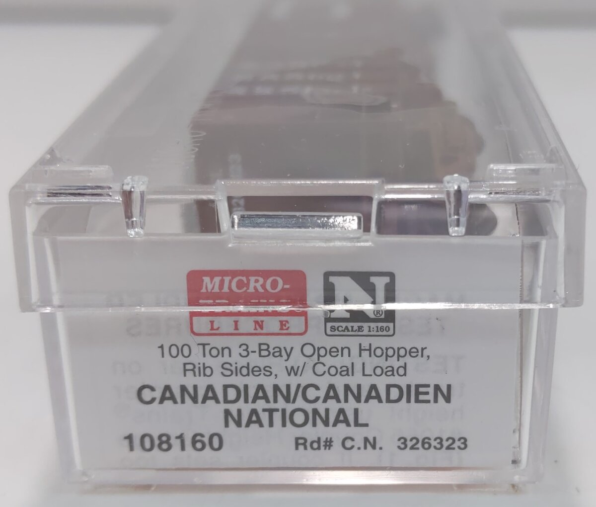 Micro-Trains 10800160 N CN 100 Ton 3-Bay Rib Sides Open Hopper w/Load #326323 NIB
