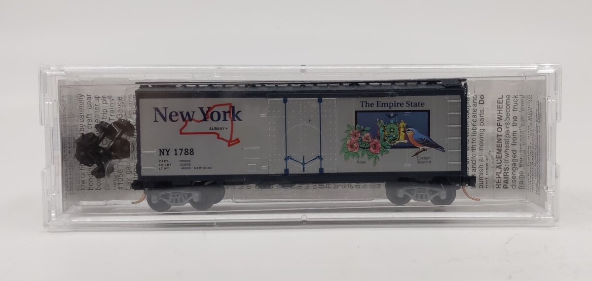 Micro-Trains 02100340 N New York State Car 40' Standard Plug Door Boxcar #1788 EX/Box