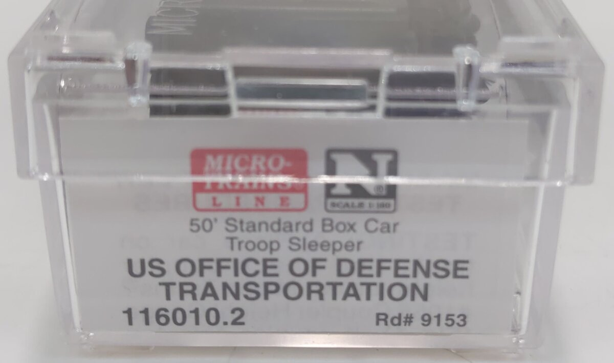 Micro-Trains 11600012 N Pullman 50' Standard Boxcar Troop Sleeper Car #9153 NIB