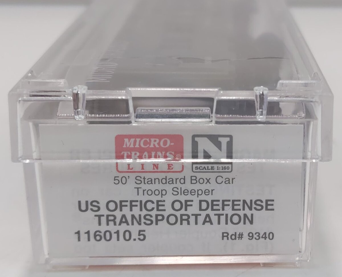 Micro-Trains 11600015 N US Office of Defense Trans 50' Troop Sleeper Car #9340 NIB