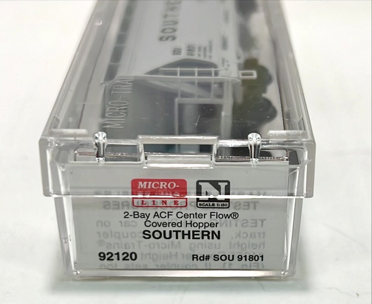 Micro-Trains 09200120 N Southern 2-Bay ACF Center Flow Covered Hopper #91801 LN/Box