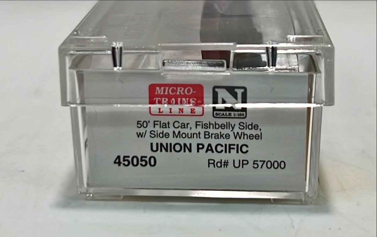 Micro-Trains 04500050 N Scale Union Pacific 50' Fishbelly Side Flatcar #57000 LN/Box