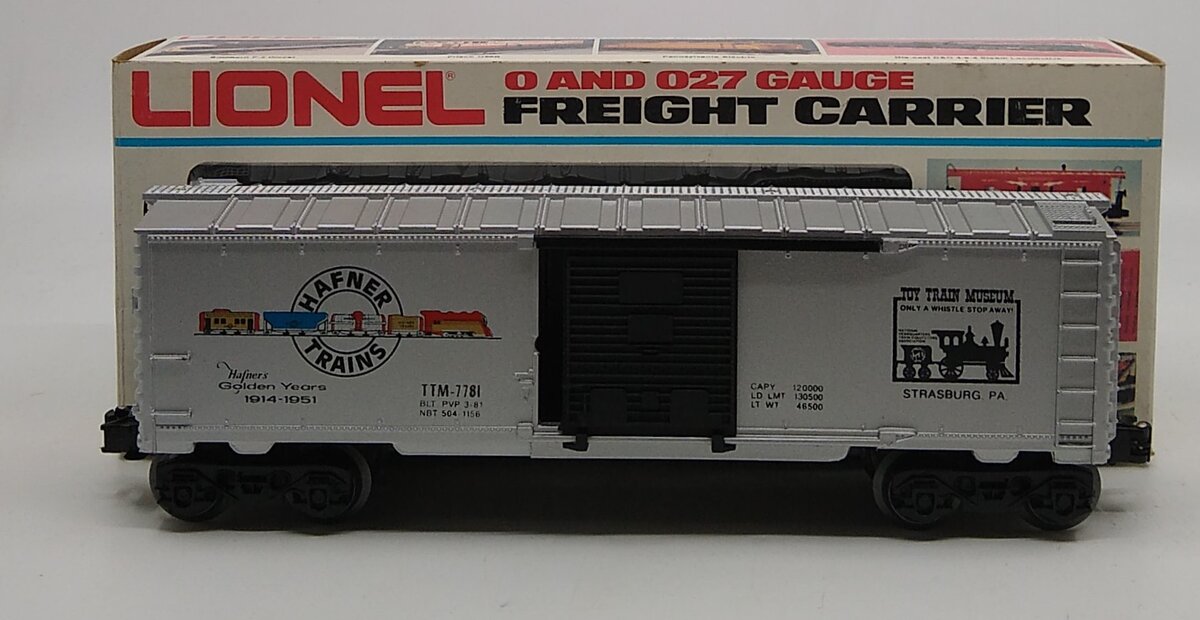 Lionel 6-7781 O Gauge TCA Hafner Museum Boxcar