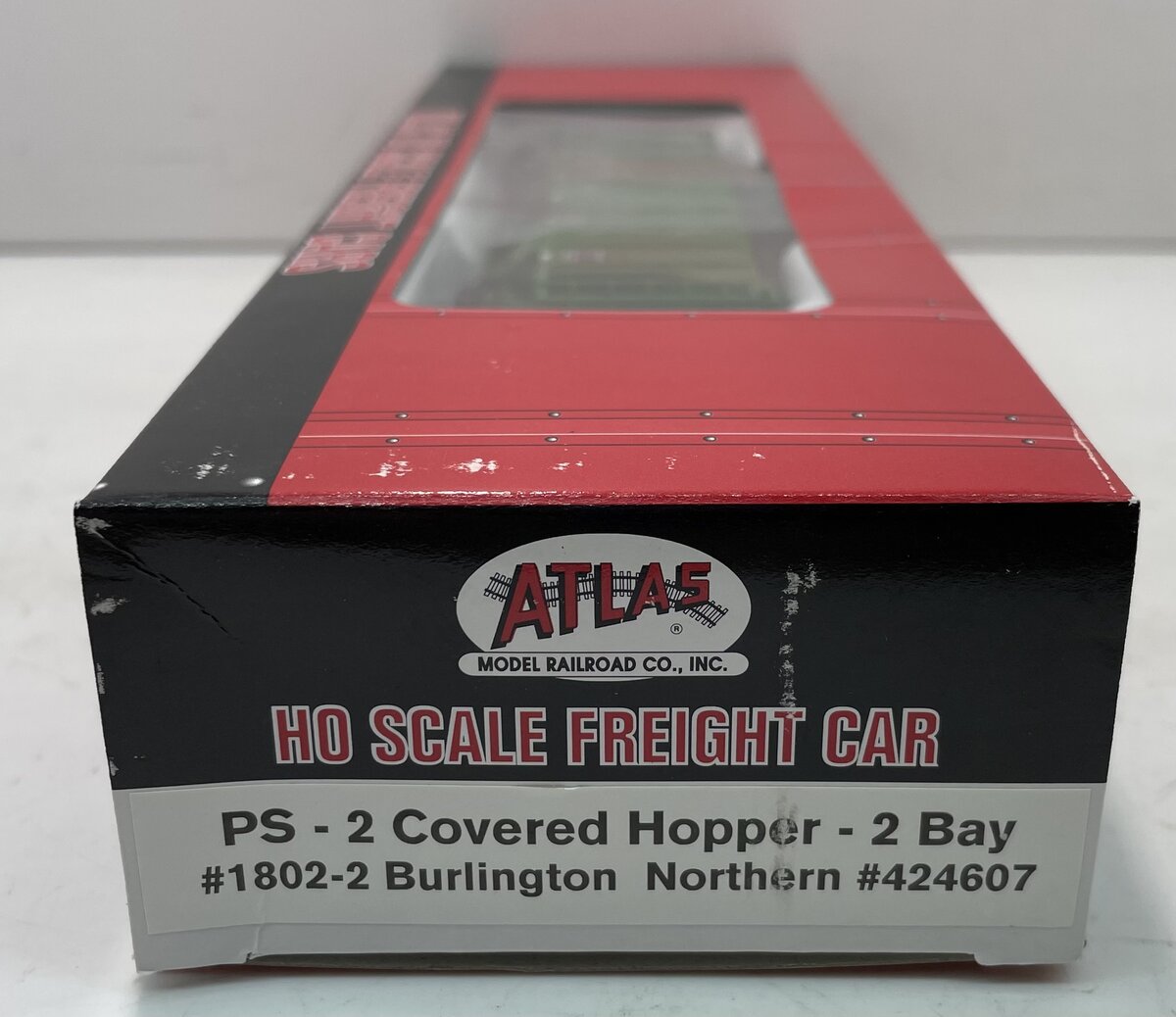 Atlas 1802-2 HO Burlington Northern PS-2 2-Bay Covered Hopper #424607 LN/Box