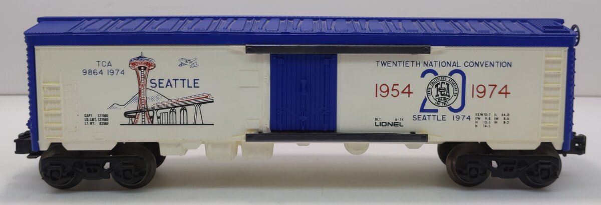 Lionel 6-9864 O Seattle TCA Convention Reefer Car EX/Box