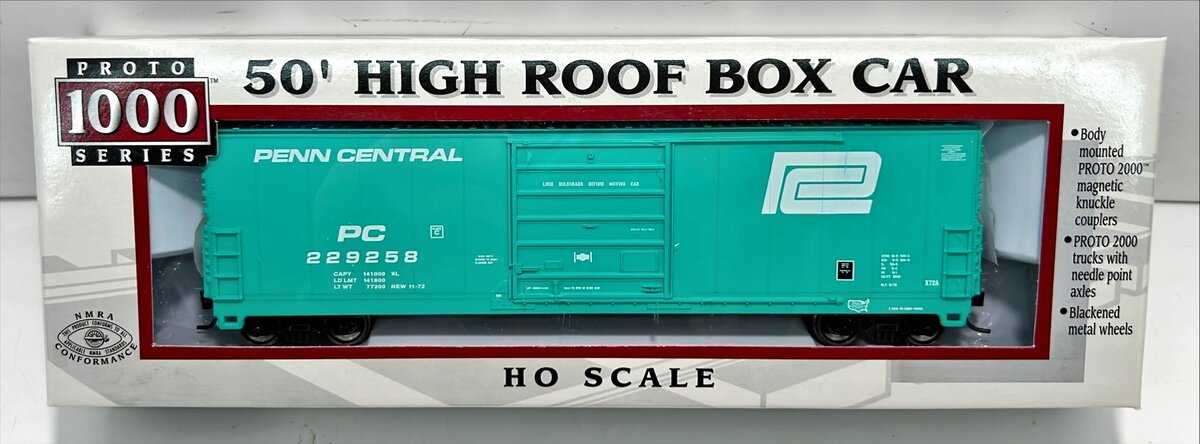 Proto 1000 23943 HO Penn Central 50' High Roof Boxcar #229258 LN/Box