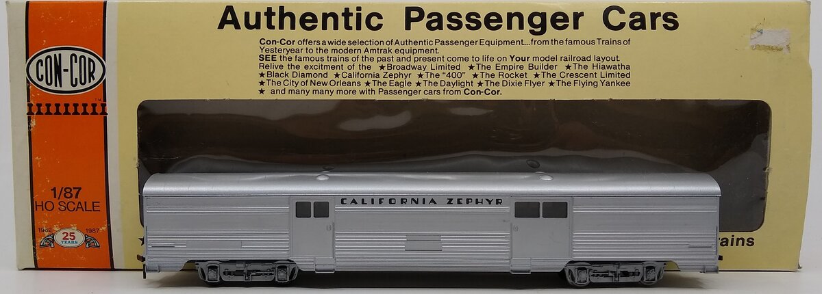 ホビーラジコン con-cor ho scale Con-Cor 0001-000746 HO California Zephyr Baggage Car w/ Corrugated