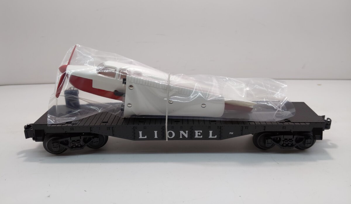 Lionel 6-29462 O Gauge 6500 PWC Flatcar w/Airplane White & Red LN/Box