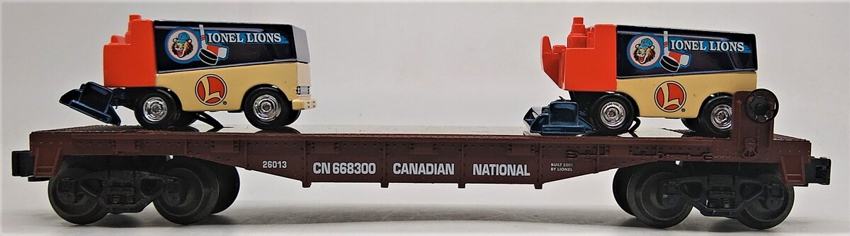 Lionel 6-26013 O Canadian National Flatcar w/Zamboni Ice Resurfacing Machine LN/Box