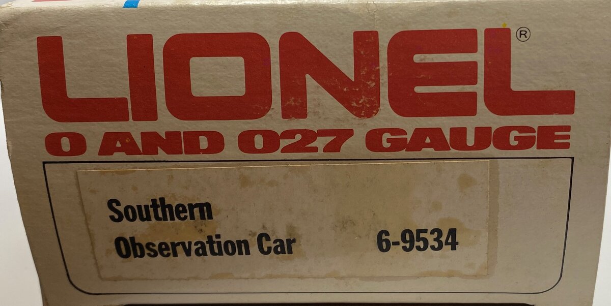 Lionel 6-9534 O Gauge Southern Crescent "Robert E. Lee" Observation Car #9534 LN/Box