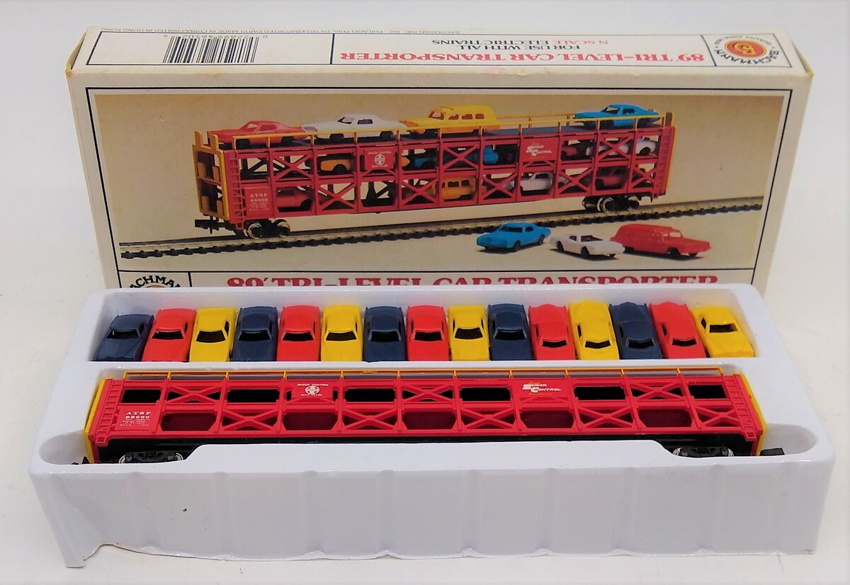 Bachmann 46502 N Atchison, Topeka & Santa Fe Tri-Level Open Auto Carrier #88969