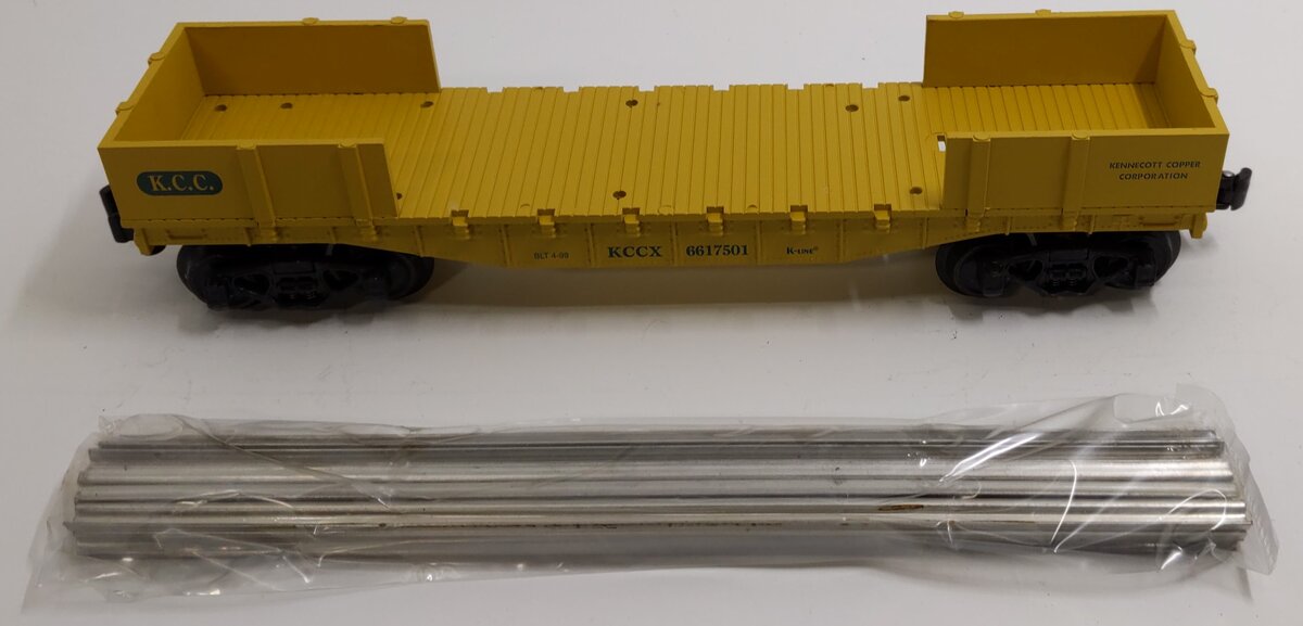 K-Line K661-7501 O Gauge Kennecott Copper Corporation Flat Car w/Rail Load NIB