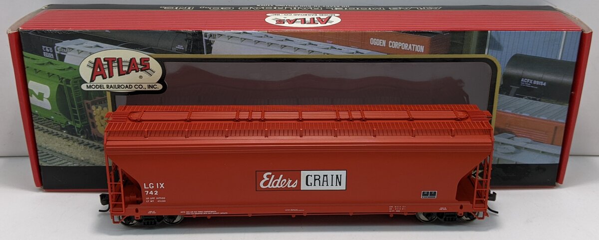 Atlas 1459-1 HO Scale Elders Grain 3-Bay Centerflow Hopper #742