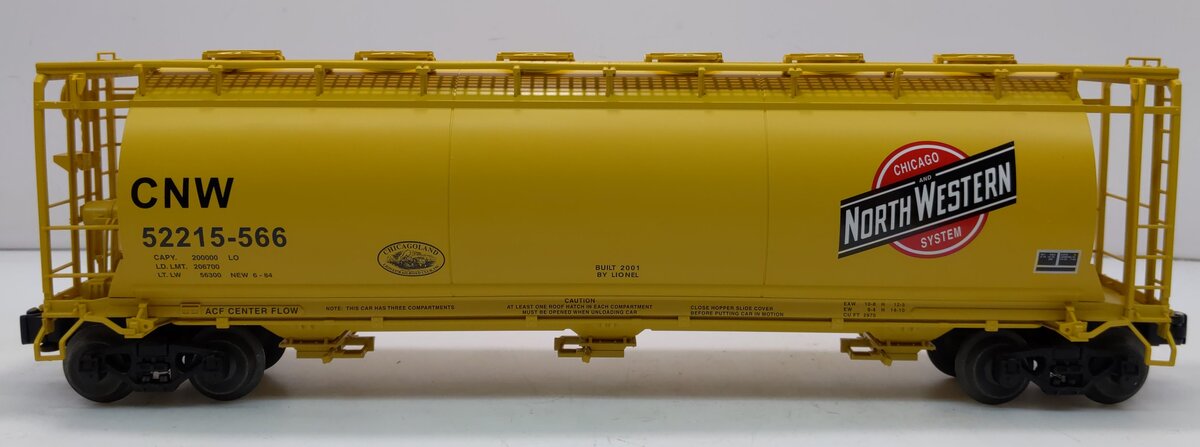 Lionel 6-52215-566 O Gauge Chicago & North Western Cylindrical Yellow Hopper LN/Box