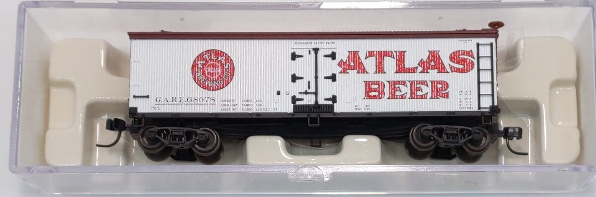 Atlas 41447 N Scale Atlas Beer 40' Woodside Reefer Car #68078 NIB