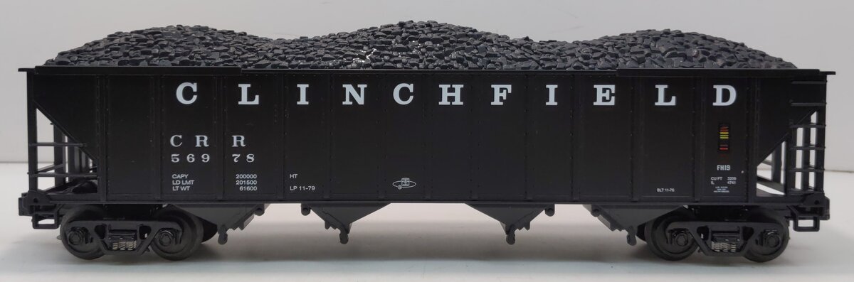 MTH 20-97499 Clinchfield 4-Bay Hopper w/Coal Load #56978 LN/Box