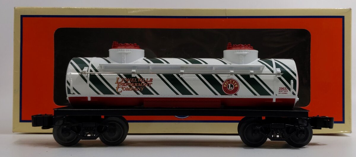 Lionel 6-29637 O Gauge Candy Cane 2-Dome Tank Car LN/Box