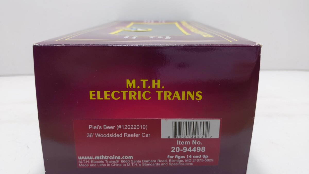 MTH 20-94498 O Piel's Beer 36' Woodsided Reefer Car LN/Box
