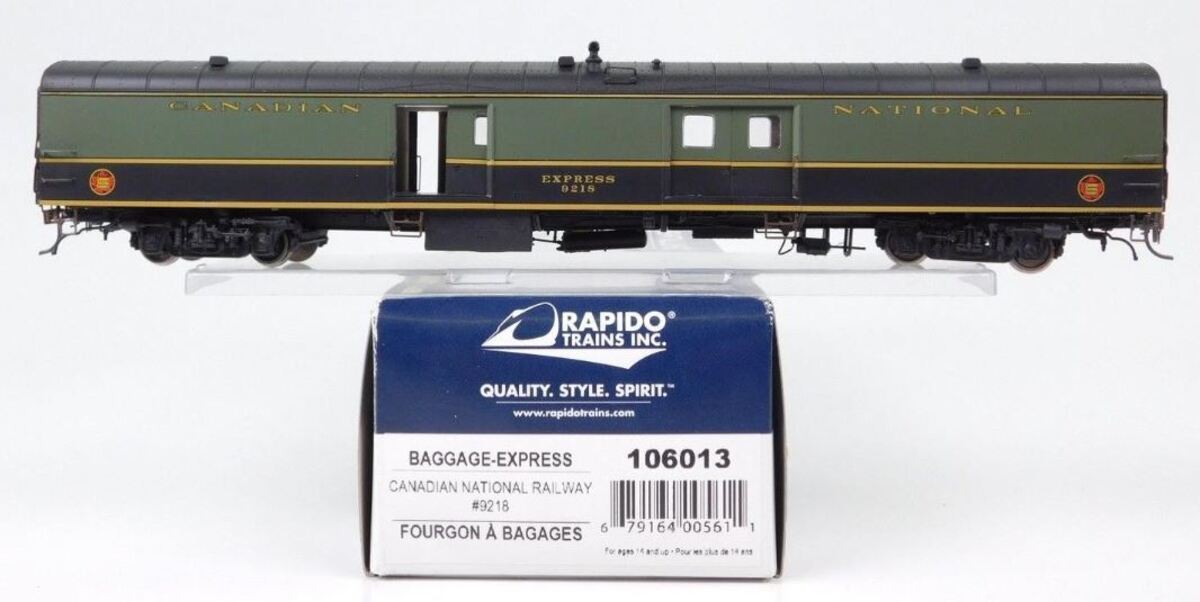 Rapido Trains 106013 HO Scale Canadian National Railway Baggage Car #9218 NIB