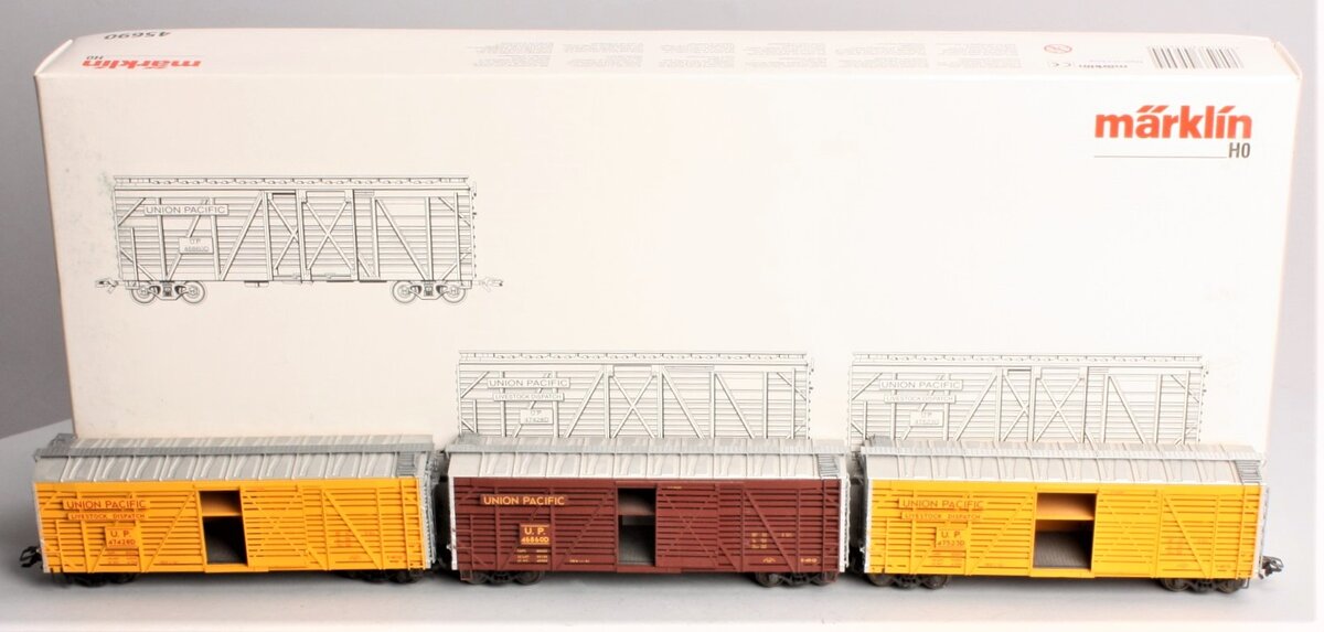 Marklin 45690 HO Scale Union Pacific Stock Car (Set of 3) LN/Box