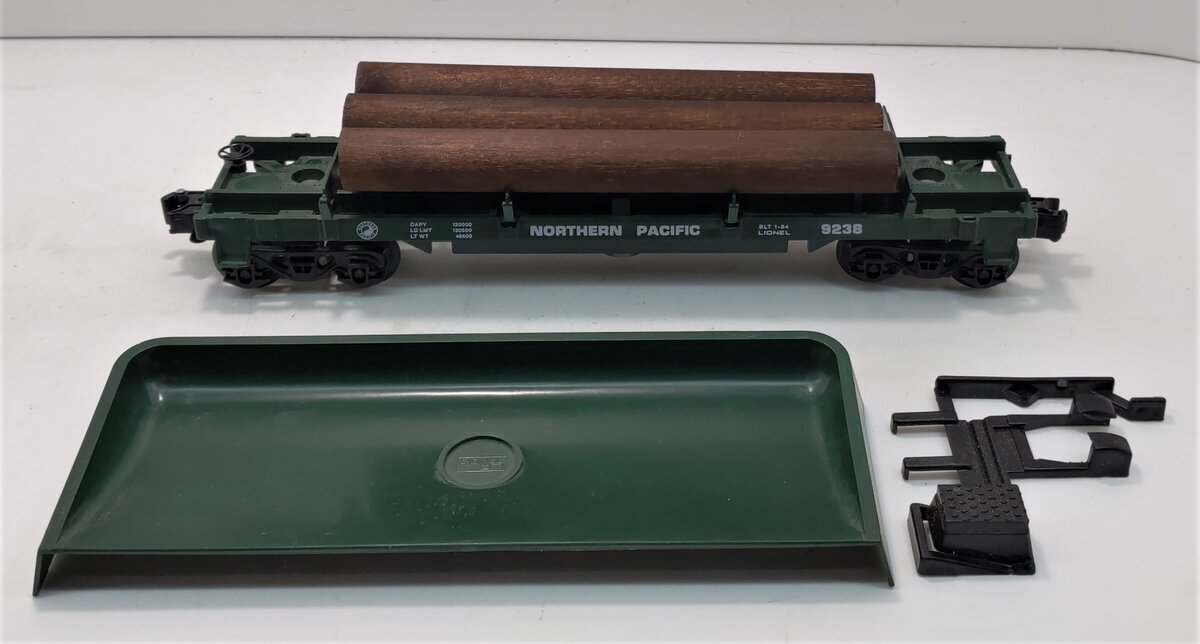 Lionel 6-9238 O Gauge Northern Pacific Log Dump Car LN/Box