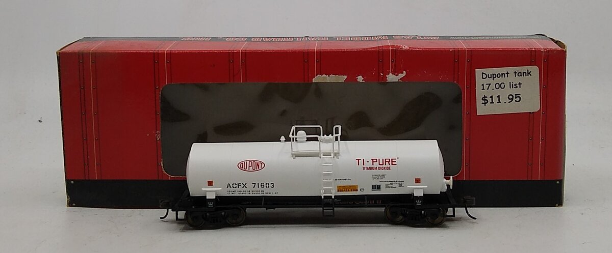 Atlas 1709-1 HO Scale Dupont Ti-Pure ACF Kaolin Tank Car #71603 LN/Box