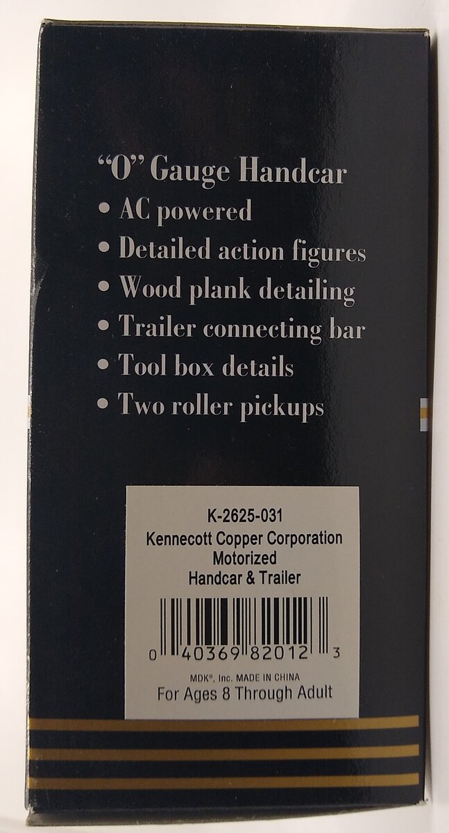 K-Line K2625-031 O Gauge Kennecott Copper Corporation Motorized Handcar #1 LN/Box