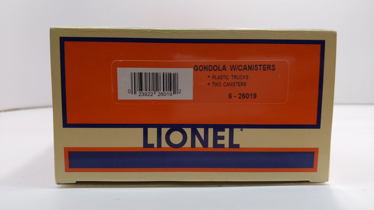 Lionel 6-26019 O Gauge Alaska Railroad Gondola w/Canisters #13801 LN/Box
