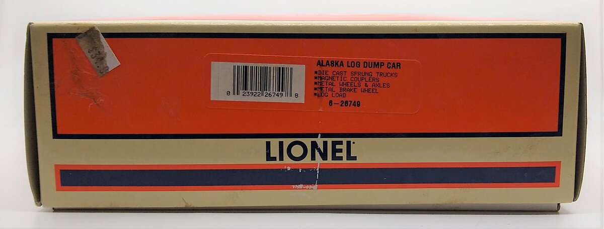 Lionel 6-26749 O Alaska Operating Log Dump Car LN/Box