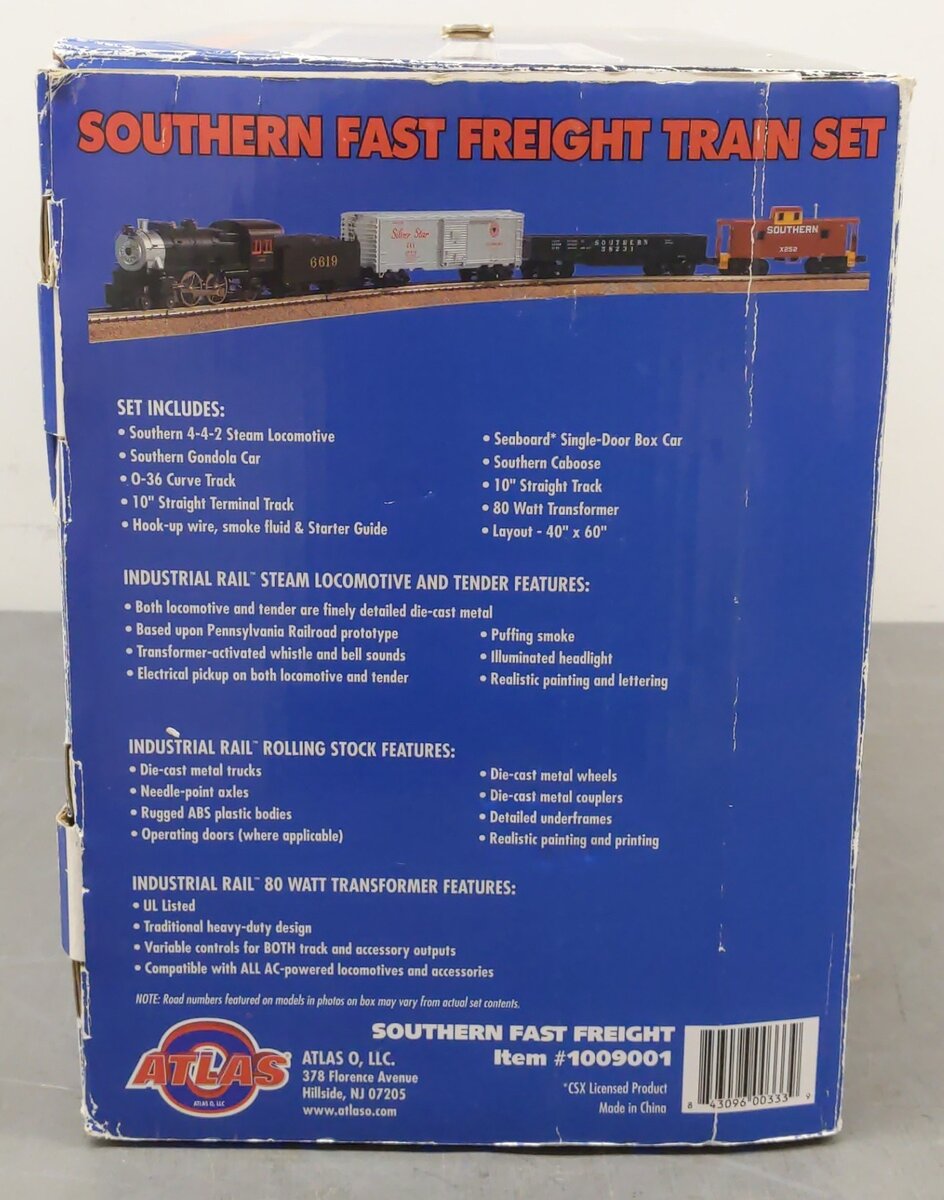 Atlas 1009001 Industrial Rail Southern Fast Freight O Diesel Gauge Train Set EX/Box