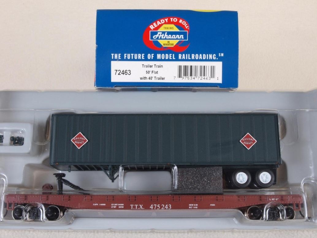 Athearn 72463 HO Scale Trailer Train 50' Flat Car #475243 LN/Box