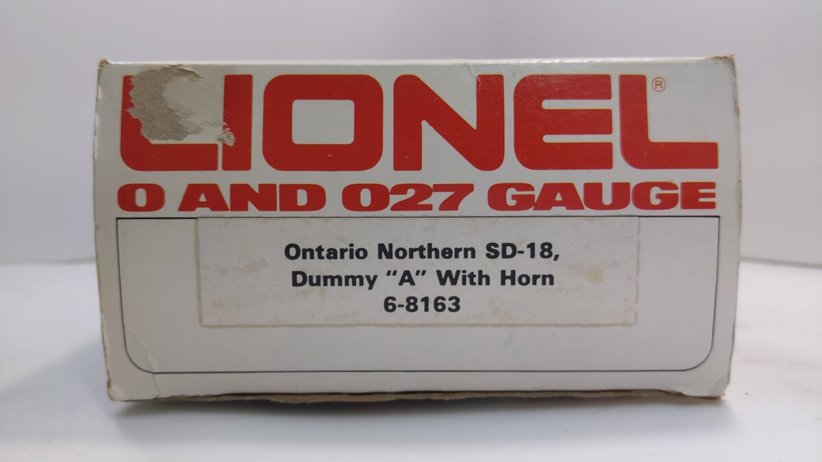 Lionel 6-8163 O Gauge Ontario Northland SD-18 Dummy Diesel Engine #8163 w/ Horn NIB