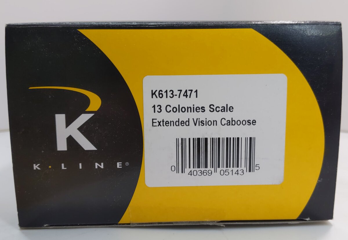 K-Line K613-7471 O 13 Colonies Extended Lighted Caboose #6137471 LN/Box