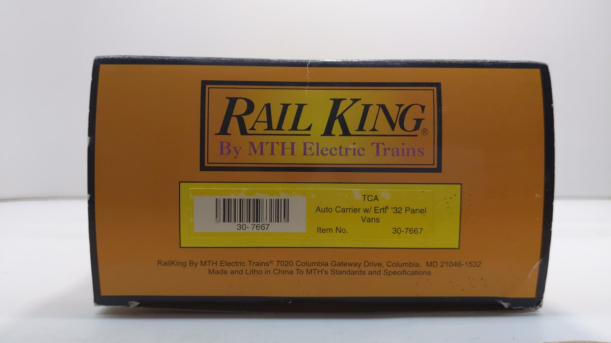 MTH 30-7667 O Gauge TCA 2000 Auto Carrier w/ 4 Vans LN/Box