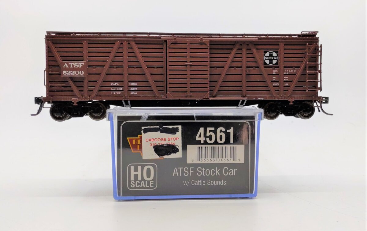 Broadway Limited 4561 HO ATSF Oxide Red Stock Car with Cattle Sounds