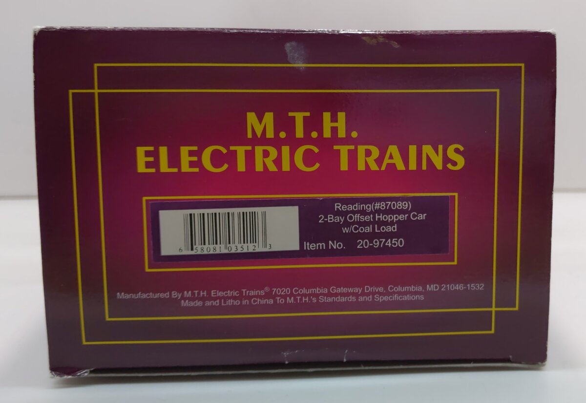 MTH 20-97450 O Reading Hopper #87089 NIB