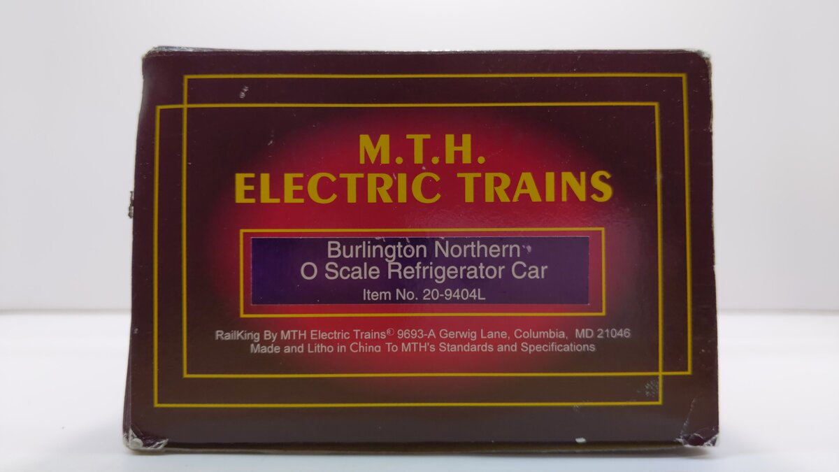 MTH 20-9404 O Gauge Burlington Northern Refrigerator Car #71049 LN/Box