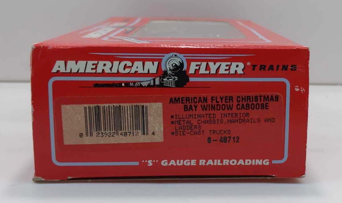 American Flyer 6-48712 S Gauge Christmas Lighted Bay Window Caboose #0101 LN/Box