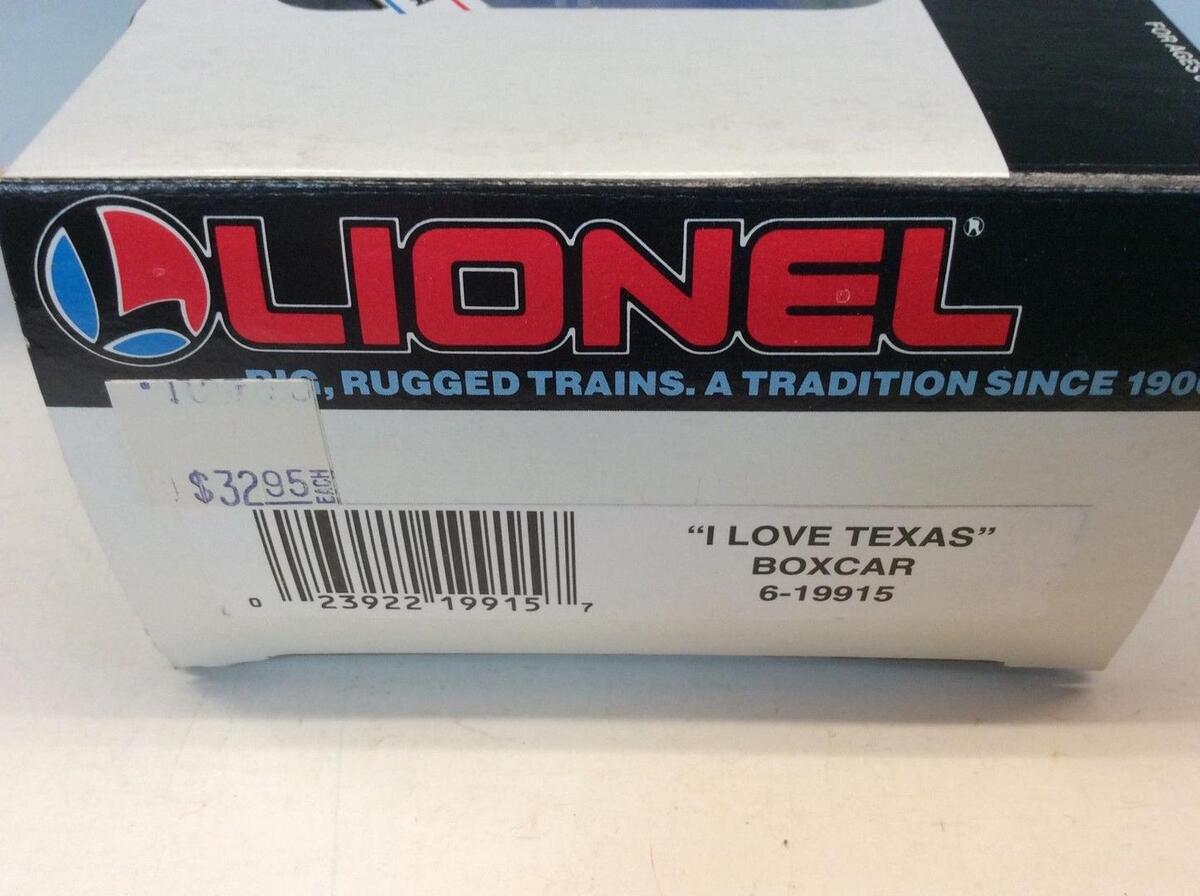 Lionel 6-19915 O Gauge I Love Texas Boxcar LN/Box
