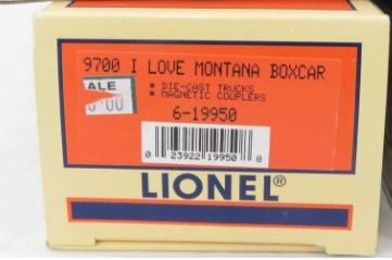 Lionel 6-19950 O Gauge I Love Montana Boxcar #9700 LN/Box