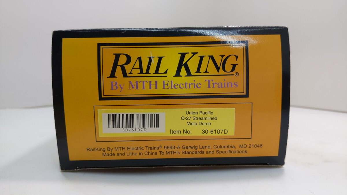 MTH 30-6107D Union Pacific 0-27 Streamlined Vista Dome Passenger Car #102 LN/Box