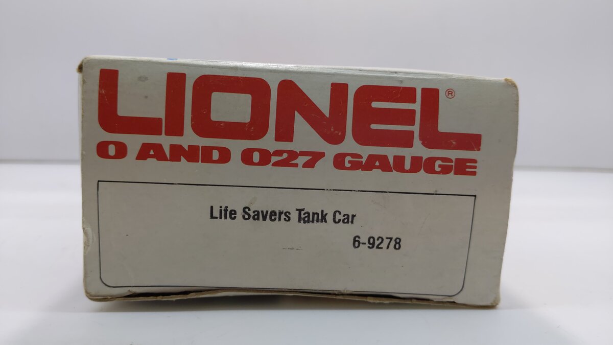 Lionel 6-9278 O Gauge Lifesavers Chrome Plated Single Dome Tank Car NIB
