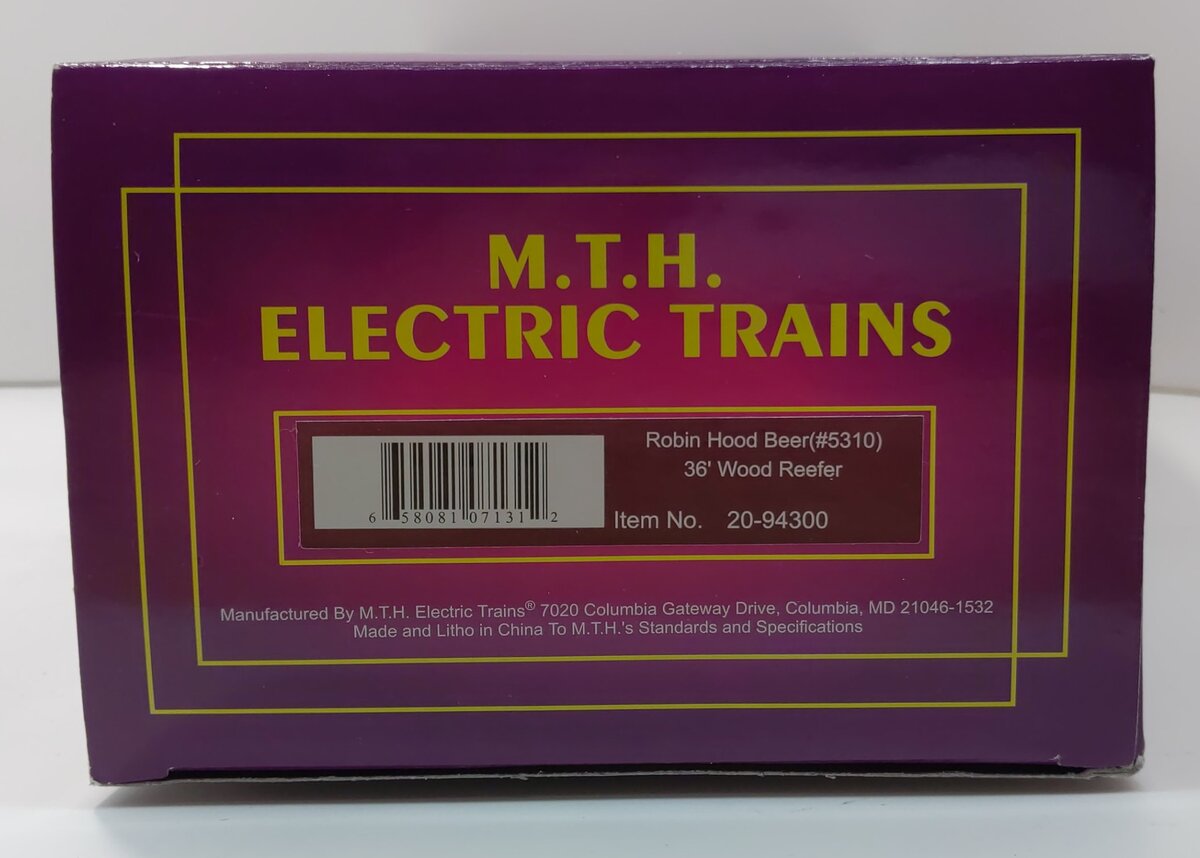 MTH 20-94300 O Gauge Robin Hood Beer Reefer Car #5310 LN/Box