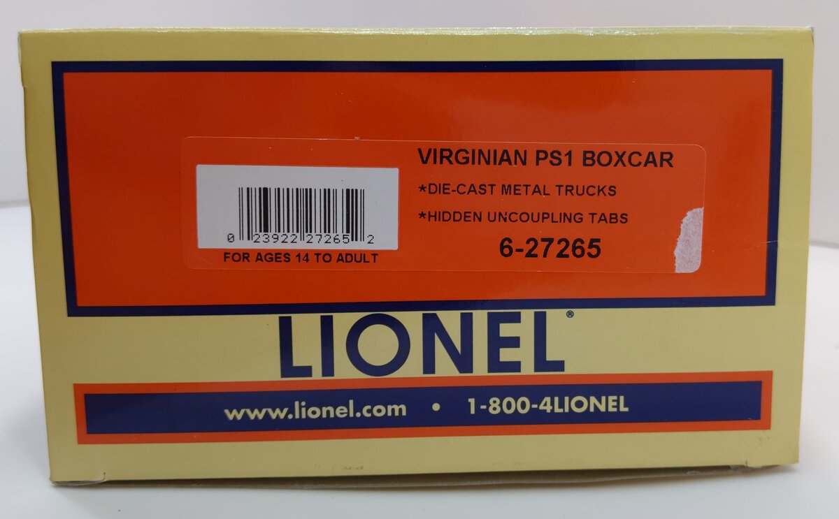Lionel 6-27265 O Gauge Virginian PS-1 Boxcar #63300 LN/Box